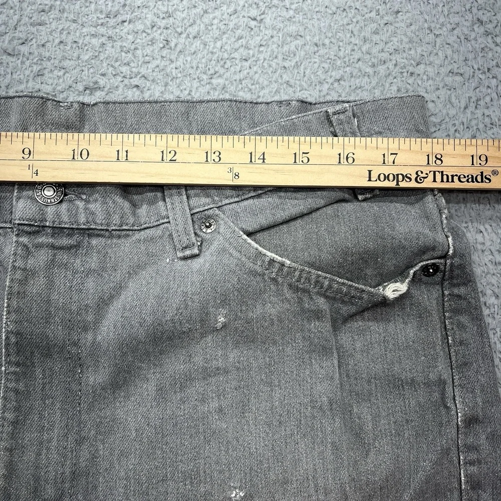 Levi's 549 Jeans Mens 36x30 Vintage 80s‎ Gray Distressed Leather Tag Made In USA